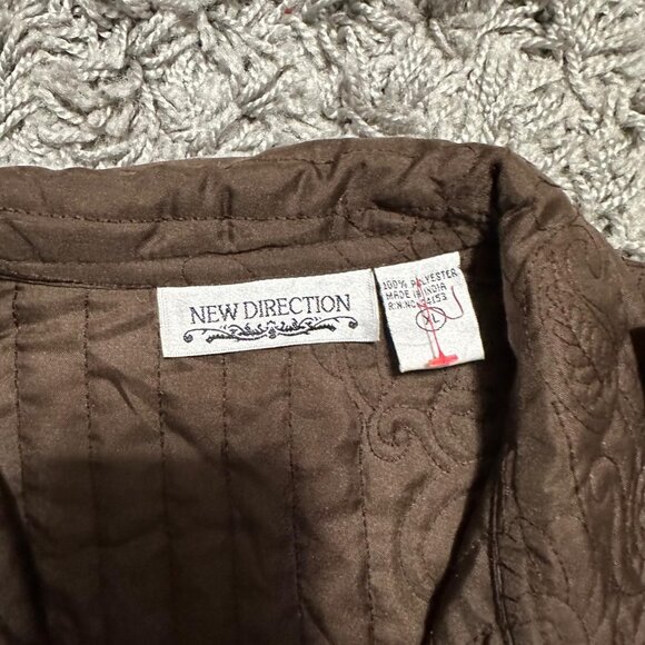 New Direction 90s Brown Quilted Grandma Core Jacket Size XL - Picture 5 of 6
